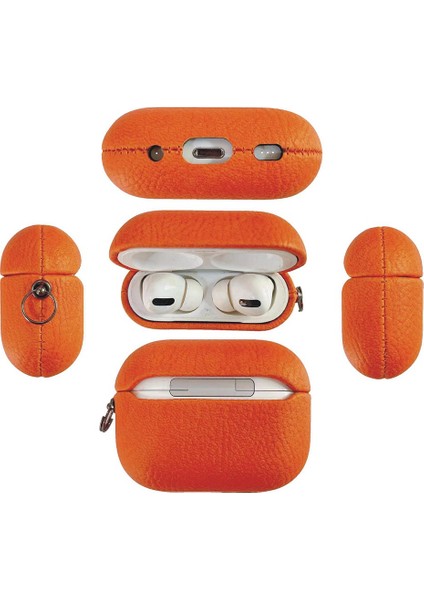 For Case Elegant Soft Lychee Desenli Pro Kılıfları Için Koruyucu Kulaklık Kılıfı Shell Trend-Brown (Yurt Dışından)