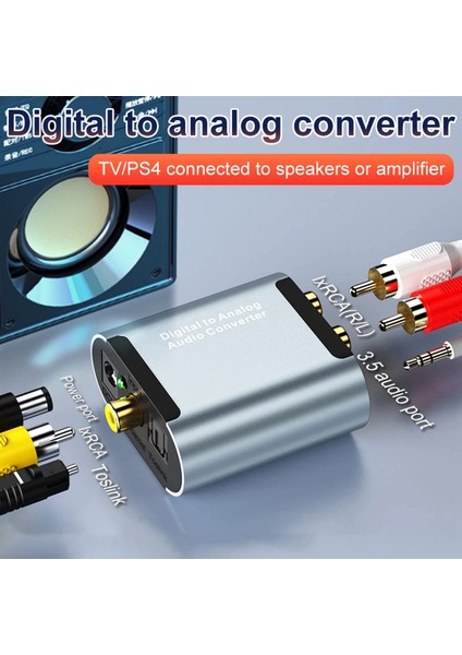 Ses Kod Çözücü Dönüştürücü Koaksiyel Optik Fiber Dijital Ses - Analog 3.5 Jack L/r Rca Spdıf Stereo Amplifikatör Adaptörü (Yurt Dışından)