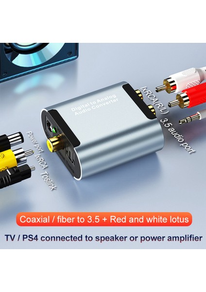 Ses Kod Çözücü Dönüştürücü Koaksiyel Optik Fiber Dijital Ses - Analog 3.5 Jack L/r Rca Spdıf Stereo Amplifikatör Adaptörü (Yurt Dışından)