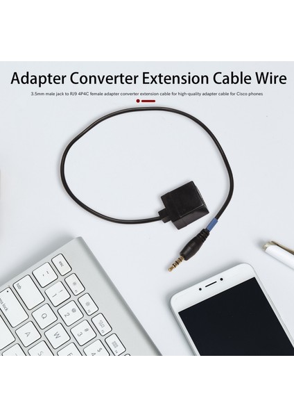 3.5mm Erkek Jack Rj9 4P4C Dişi Adaptör Dönüştürücü Uzatma Kablo Tel Telefon Için Yüksek Kaliteli Adaptör Kablosu (Yurt Dışından)
