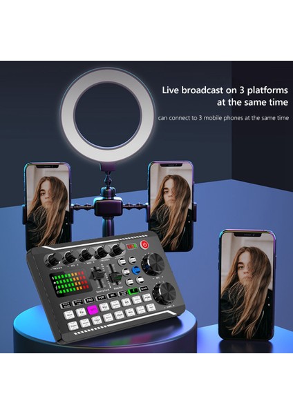 F998 BM800 Set Taşınabilir Ses Kartı Kiti Kondenser Mikrofon Seti Canlı Ses Kartı (Yurt Dışından) modelleri