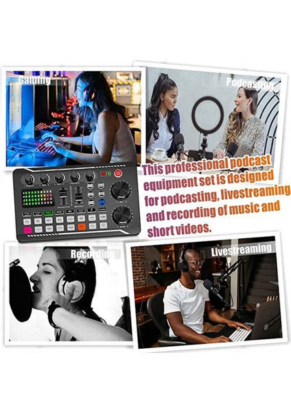 F998 BM800 Set Taşınabilir Ses Kartı Kiti Kondenser Mikrofon Seti Canlı Ses Kartı (Yurt Dışından) fırsatları