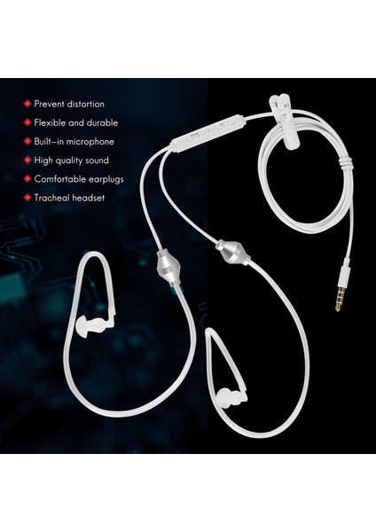 3.5mm Stereo Hava Tüpü Kablolu Kulaklık Anti-Radyasyon Binaural Kulaklıklar Gürültü Yalıtımlı Kulaklıklar Micr Mobilephone Için (Yurt Dışından)