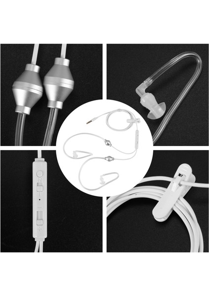 3.5mm Stereo Hava Tüpü Kablolu Kulaklık Anti-Radyasyon Binaural Kulaklıklar Gürültü Yalıtımlı Kulaklıklar Micr Mobilephone Için (Yurt Dışından)