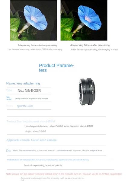 -Manuel F Lens Için Eosr Rp R5 R6'ya Eosr Lens Adaptör Halkası (Yurt Dışından)