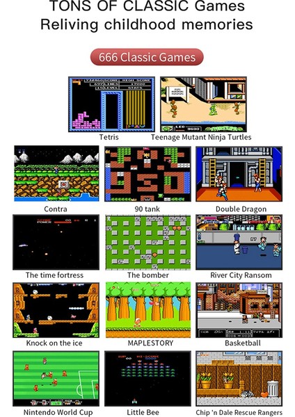 G5 Retro Video Oyun Konsolu Elde Taşınabilir Oyun Oyuncu 3.0 Inç Cep Oyun Denetleyicisi Dahili 500 Oyun Çift Mod (D) (Yurt Dışından) modelleri