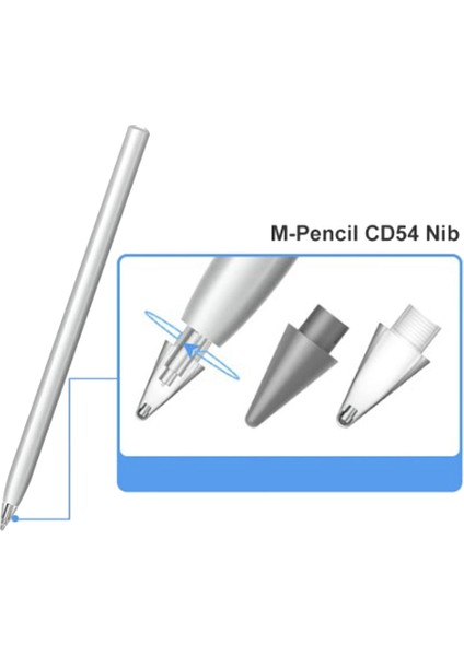 M-Pencil 2nd Stylus Dokunmatik Kalem Ucu Için Değiştirilebilir Kalem Uçları M-Pencil 2generation CD54 Nıb Kalem Ucu-Gri (Yurt Dışından)