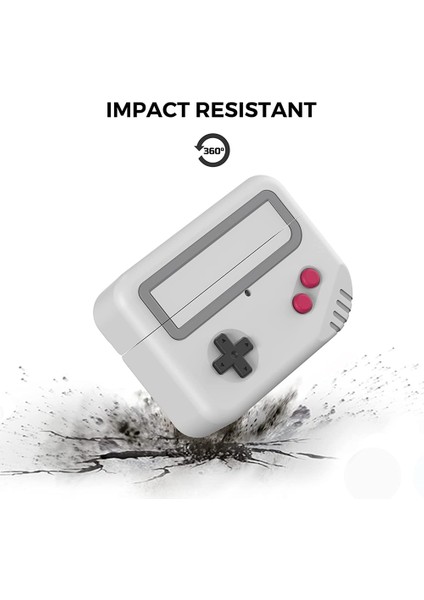 Silikon Kılıf Koruyucu Kapaklar Cilt Oyun Makinesi Tasarımı [kablosuz Şarj Desteği] 2 Gri-Beyaz (Yurt Dışından) modelleri