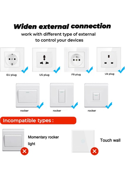 Mini Akıllı Anahtar Tuya 16A Wifi Bluetooth Çift Modlu Anahtar Modülü Desteği Mobil App Ses Zamanlama Kontrolü (Yurt Dışından)