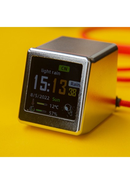 Akıllı Hava Istasyonu Masaüstü LED LCD Dijital Wifi Saat Elektronik Termometre Higrometre Sensörü Açık (Sarı) (Yurt Dışından) fırsatları