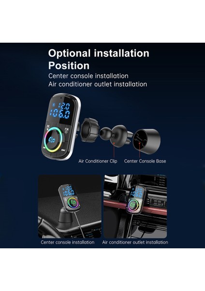 Araç Fm Verici Araç Şarj Cihazı Bluetooth 5.0 Araç Adaptörü Qc 3.0 Hızlı Şarj Pd Araç Şarj Cihazı Mp3 Müzik Çalar (Yurt Dışından)