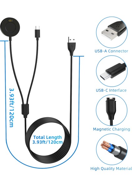 Şarj Yuvası Için USB Şarj Kablosu FENIX7S Şarj Forerunner Cep Telefonu Şarj Kablosu (Yurt Dışından)