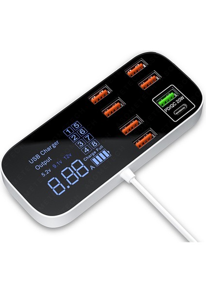 8 Port Hızlı Şarj USB Şarj Hub Taşınabilir Seyahat Cep Telefonu Şarj Adaptörü Akıllı Telefon-Ab Tak Için Hızlı Şarj (Yurt Dışından)