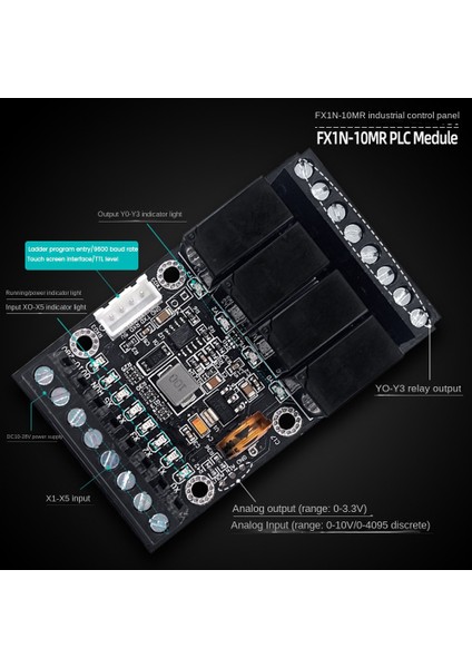 FX1N-10MR Plc Endüstriyel Kontrol Kartı+Kasa Plc Modülü Analog Giriş/çıkış Programlanabilir Gecikmeli Röle Modülü (Yurt Dışından)