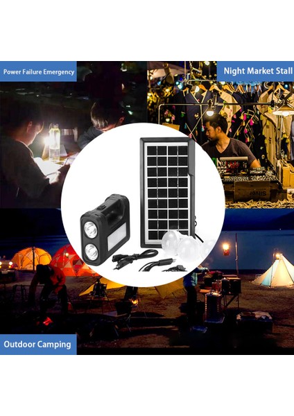 3.5W Güneş Paneli Işık 3 Ampul Seti El Feneri Enerji Tasarruflu Güneş Işığı Açık Kapalı Şarj Edilebilir LED Işık (Yurt Dışından) fiyatları