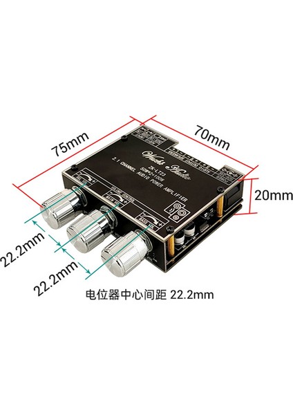 -LT23 Bluetooth Ses Amplifikatör Kartı 2.1 Kanal 50W+50W+100W Subwoofer Dijital Ses Güç Amplifikatör Modülü (Yurt Dışından)