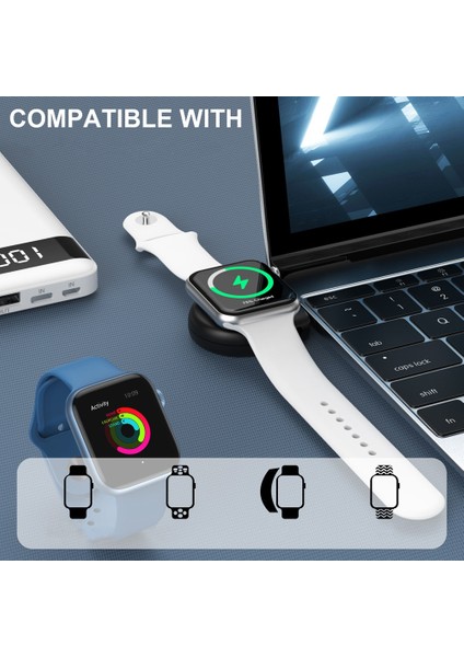 7 6 Se 5 4 Için Taşınabilir Kablosuz Şarj Cihazı Şarj Dock Istasyonu USB Kablosu Series 7 6 5 4 3 Type C Için (Yurt Dışından)