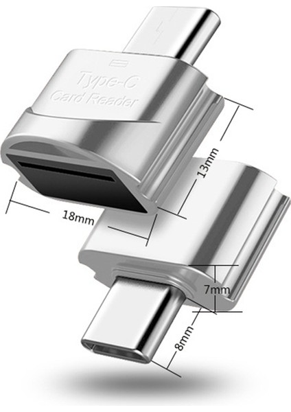 Tf Kart Okuyucu Tf Kart Tip-C Kart Okuyucu Otg Adaptörü Hafıza Kartı USB C Cep Telefonları Için Yüksek Hızlı Dizüstü A (Yurt Dışından)