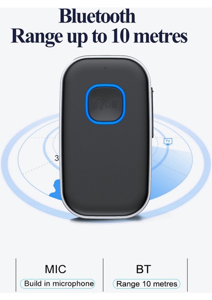 Mikrofonlu Bluetooth Alıcısı Aux Araç Ses Adaptörü 3.5mm Kablosuz Bluetooth 5.0 Ses Dönüştürücü (Yurt Dışından)
