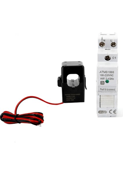 ATMS1603 Tuya Tek Fazlı Wifi Akıllı Enerji Ölçer 100-230 V Din Ray Hassas Voltmetre Ampermetre Güç Ölçme (Yurt Dışından)