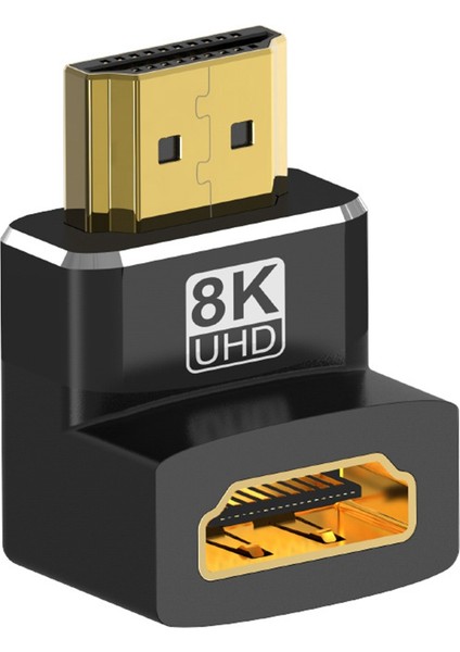 8k -Uyumlu 90 Derece Dik Açı Adaptörü -Uyumlu Erkek - Dişi Dirsek Konektörü Hd Uzatma Konektörü (Yurt Dışından)