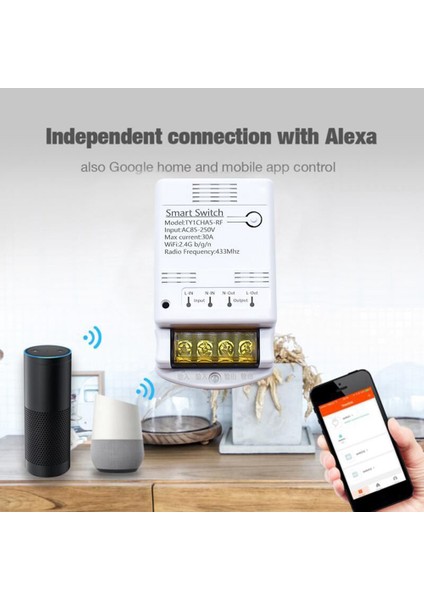 Tuya Wifi 30A Röle Modülü 85-250 V Akıllı Anahtar Dıy 433 Mhz Rf Denetleyici Smartlife App Ses Röle Zamanlayıcı Uzaktan Kumanda (Yurt Dışından) fırsatları