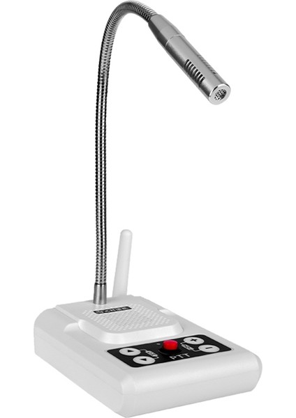 360° Üniversal Metal Mikrofonlu 5W 80DB Ses Ayarlanabilir Frekans Telsiz Bağlanabilir Beyaz (Yurt Dışından)