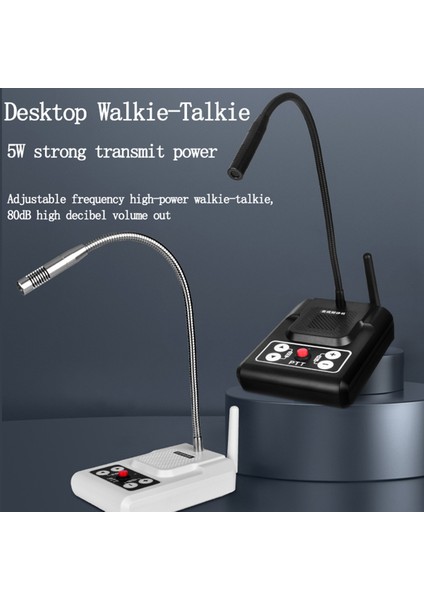 360° Üniversal Metal Mikrofonlu 5W 80DB Ses Ayarlanabilir Frekans Telsiz Bağlanabilir Beyaz (Yurt Dışından) fiyatları