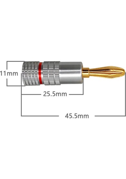 20 Adet Muz Konnektörü 24 K Altın Kaplama 4.5 mm Muz Fişi Ses Jakı Hoparlör Fişleri Için Vidalı Kilit Siyah + Gümüş (Yurt Dışından)