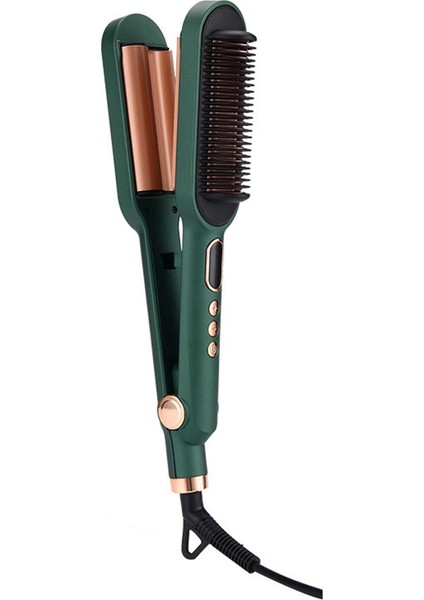 2'si 1 Arada Düzleştirici Fırça ve Dalga Plakası Düzleştirici Bigudi Saç Fırçası Kıvırma Tarak Düz Fırça Ab Tak (Yurt Dışından)