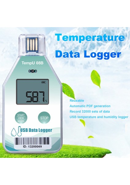 TEMPU08B Sıcaklık Veri Kaydedici 32000 Kapasiteli Pdf Rapor Desteği Yeniden Kullanım IP67 Sıcaklık Kaydedici Soğuk Zincir Kaydedici (Yurt Dışından) fiyatları