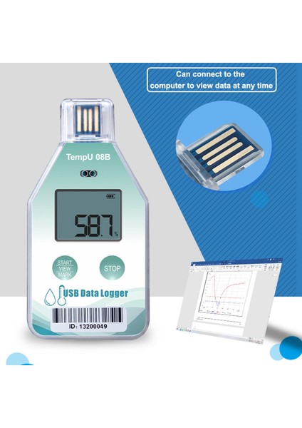 TEMPU08B Sıcaklık Veri Kaydedici 32000 Kapasiteli Pdf Rapor Desteği Yeniden Kullanım IP67 Sıcaklık Kaydedici Soğuk Zincir Kaydedici (Yurt Dışından) modelleri