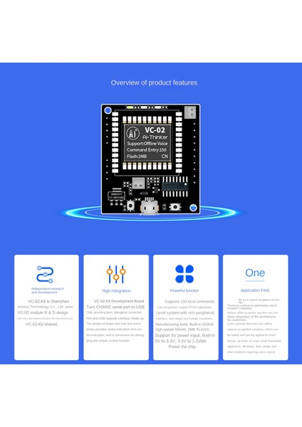 -02-Kit Aı Akıllı Çevrimdışı Ses Tanıma Kontrol Modülü Geliştirme Kartı (Yurt Dışından) fırsatları