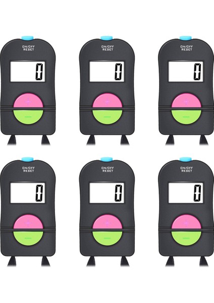 6 Adet Dijital El Sayacı Golf Sayacı Elektronik Artı/eksi Manuel Tıklayıcı (Yurt Dışından)