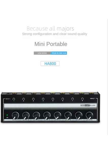 HA800 Ultra Kompakt 8 Kanal Kulaklık Ses Stereo Amp Microamp Amplifikatör Müzik Mikseri Kayıt Için Ab Tak (Yurt Dışından)