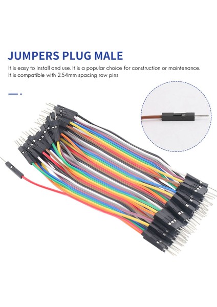 40 x 10 cm Breadboard Plug Erkek - Erkek Atlama Kabloları Kablolar (Yurt Dışından) modelleri