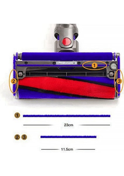 7 Adet Yumuşak Peluş Şeritler V6 V7 V8 V10 V11 Elektrikli Süpürge Yumuşak Silindir Kafa Tornavida ile Yedek Parça (Yurt Dışından) fırsatları