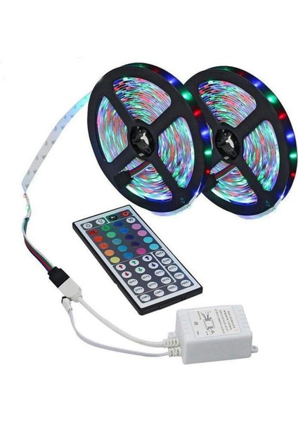 10 M LED Işık Şeridi Rgb 3528 600 LED Esnek Işık Şeridi 44 Tuşlu Uzaktan Kumanda + Denetleyici Yatak Odası Için Noel (Yurt Dışından)