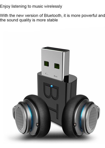 Bluetooth 5.0 Verici Alıcı Mini 3.5 mm Jack Aux Ses Kablosuz Adaptör LED Göstergesi 2ın1 Araç Kiti USB Adaptörü (Yurt Dışından)