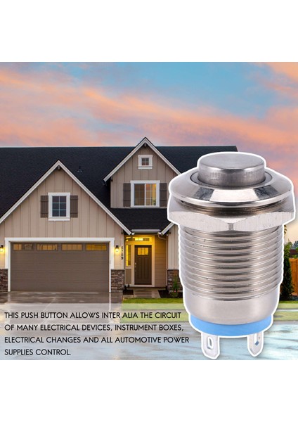 3V Basmalı Düğme Anahtarı Kapı Zili Düğmesi Mavi LED 12 mm Gümüş (Yurt Dışından) modelleri