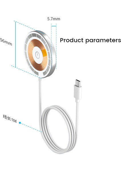 15W Manyetik Kablosuz Şarj Pedi 12 11 Için Android Galaxy S22 Tip C Indüksiyon Hızlı Şarj Beyaz (Yurt Dışından) modelleri