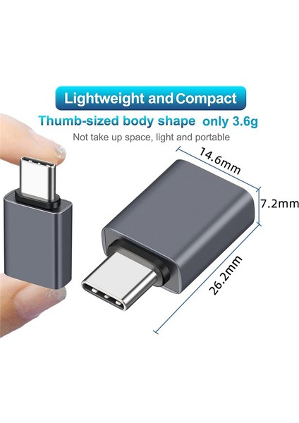 USB C - USB 3.1 Otg Adaptörü, 10GBPS USB Tip C Erkek - USB A Dişi, Pro/air Için, , , (Yurt Dışından)