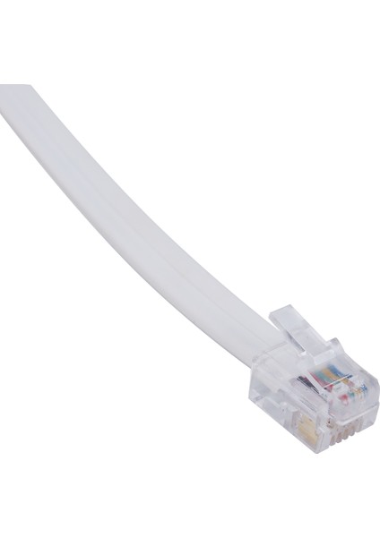 6P6C RJ11 Telefon Uzatma Faks Modem Kablo Hattı 9,8 Ft Uzunluk Beyaz (Yurt Dışından) fırsatları
