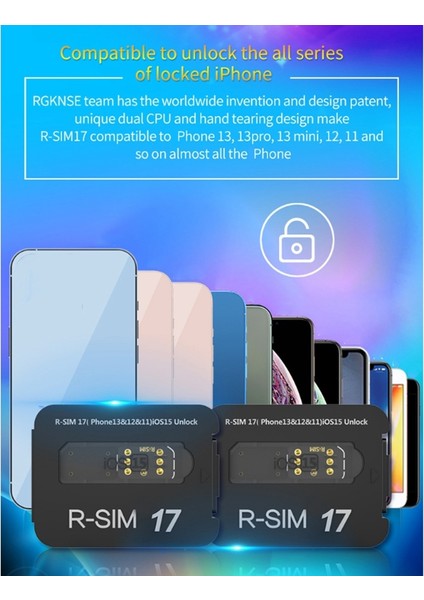 13PRO, 13, 13MINI, 12, 11, Xs Max, Xs, Xr, X, 8, 7 Için Kapasiteye Özel Kilit Açma Kartı Etiketi R-SIM17 (Yurt Dışından) fiyatları