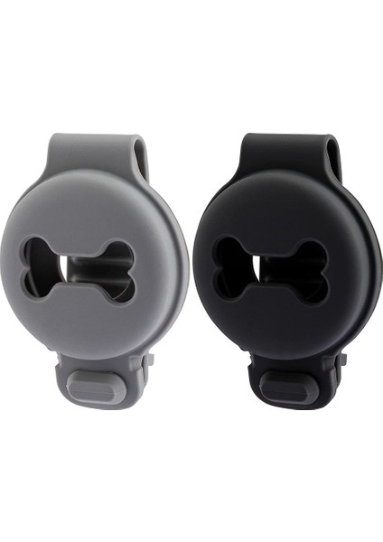 2 Adet Pet Silikon Koruyucu Kılıf Için Çizilmez Kemik Şekli Köpek Tasması Tutucu Pet Tracker Kapak-Siyah + Gri (Yurt Dışından)