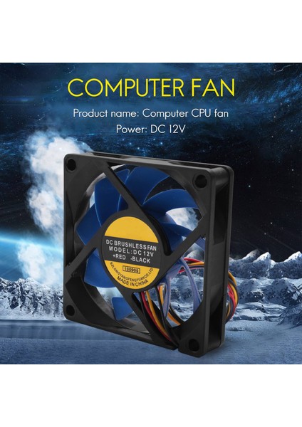 12V Dc 32 70MM 4-Pin Bilgisayar Kasası Cfm Pwm Cpu Pc Fanı Mavi ve Siyah (Yurt Dışından)