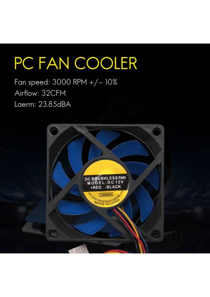 12V Dc 32 70MM 4-Pin Bilgisayar Kasası Cfm Pwm Cpu Pc Fanı Mavi ve Siyah (Yurt Dışından)