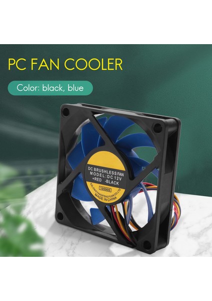 12V Dc 32 70MM 4-Pin Bilgisayar Kasası Cfm Pwm Cpu Pc Fanı Mavi ve Siyah (Yurt Dışından)