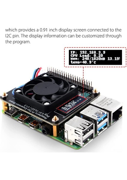 Model B Için Fan Şapkası, 0.91 Inç OLED Ekranlı Pwm Fan Gpıo Genişletme Kartı Için (Yurt Dışından)