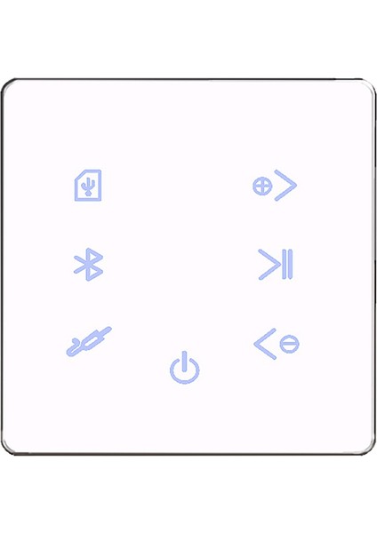 Duvarda Bluetooth Amplifikatör USB Sd Kart Müzik Paneli Akıllı Ev Arka Plan Ses Sistemi Stereo Otel Restoran (Beyaz) (Yurt Dışından)